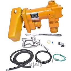 12V 20GPM Fuel Transfer Pump withNozzle Kit for Gas Diesel Kerosene Yellow