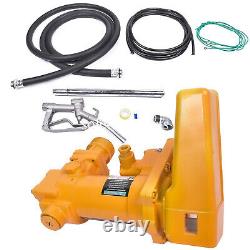 12V 20GPM Yellow Fuel Transfer Pump & Nozzle Kit for Gas Diesel Kerosene