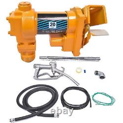 12V 20GPM Yellow Fuel Transfer Pump & Nozzle Kit for Gas Diesel Kerosene