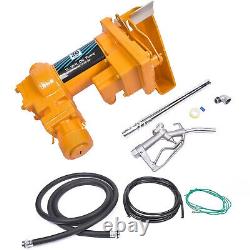 12V 20GPM Yellow Fuel Transfer Pump & Nozzle Kit for Gas Diesel Kerosene