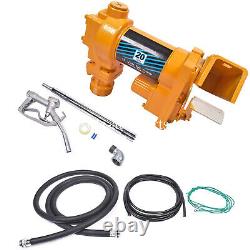 12V 20GPM Yellow Fuel Transfer Pump & Nozzle Kit for Gas Diesel Kerosene