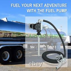 15GPM 12V Diesel Gas Fuel Gasoline Transfer Pump Manual Nozzle Kit with 14'' Hose
