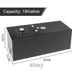19 Gallon Top-feed Aluminum Fuel Cell Gas Tank+cap+steel Line Kit+fuel Pump Hep