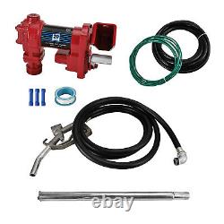 20GPM DC12V Fuel Transfer Pump Gasoline With Nozzle Kit Gas Diesel Kerosene Red V1