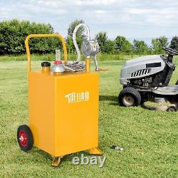 20 Gallon Gas Fuel Diesel Caddy Transfer Tank Container with Rotary Pump Yellow