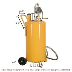 20 Gallon Gas Fuel Diesel Caddy Transfer Tank with Rotary Pump /2 Wheels/8 FT Hose