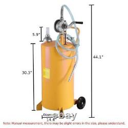 20 Gallon Gas Fuel Diesel Caddy Transfer Tank with Rotary Pump with 8 FT Hose NEW