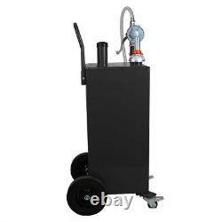 30 Gal Gas Fuel Diesel Caddy Transfer Tank Container Pump Portable Rolling Wheel