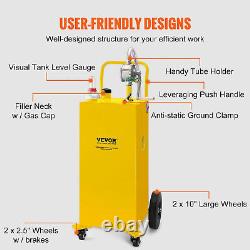 30 Gallon Fuel Caddy Portable Fuel Storage Tank 23.5 L/min with 180W Pump Yellow