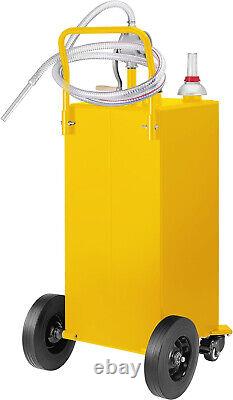 30 Gallon Fuel Caddy Portable Fuel Storage Tank 23.5 L/min with 180W Pump Yellow