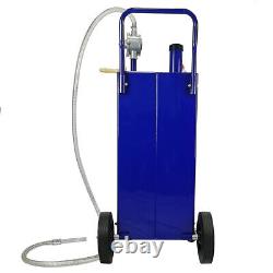 30 Gallon Gas Fuel Diesel Caddy Transfer Tank Container Rotary Pump Portable US