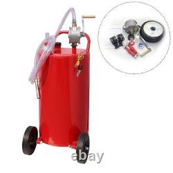35 Gallon Automotive Gas Caddy Fluid Fuel Transfer Tank Rotary Pump with Hose