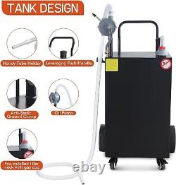 35 Gallon Fuel Caddy Portable Gas Storage Tank with Manual Transfer Pump