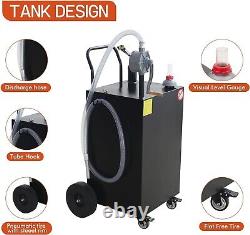 35 Gallon Fuel Caddy Portable Gas Storage Tank with Manual Transfer Pump