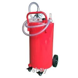 35 Gallon Gas Caddy Storage Drum Autos Fuel Transfer Tank withRotary Pump Hose