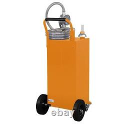 35 Gallon Gas Fuel Diesel Caddy Transfer Tank Container withRotary Pump and Wheels