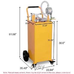 35 Gallon Gas Fuel Diesel Caddy Transfer Tank Container with Rotary Pump Auto New