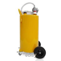 35 Gallon Gas Fuel Diesel Caddy Transfer Tank with Rotary Pump /2 Wheels/8 FT Hose