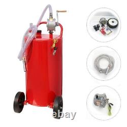35 Gallon Gasoline Gas Storage Caddy Diesel Fuel Transfer Tank Rotary Pump Hose