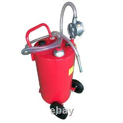 35 Gallon Gasoline Gas Storage Caddy Diesel Fuel Transfer Tank Rotary Pump Hose