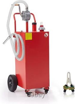 40 Gallon Fuel Caddy Portable Gas Storage Tank Pump Diesel Transfer Hose Red