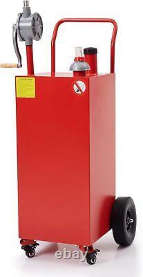 40 Gallon Fuel Caddy Portable Gas Storage Tank Pump Diesel Transfer Hose Red