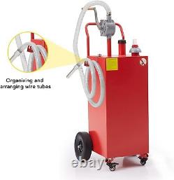 40 Gallon Fuel Caddy Portable Gas Storage Tank Pump Diesel Transfer Hose Red