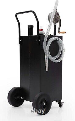 40 Gallon Fuel Caddy Portable Gas Storage Tank with Manual Transfer Pump Black