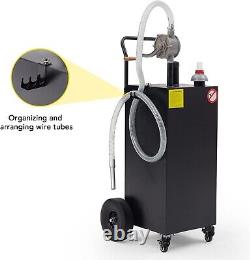 40 Gallon Fuel Caddy Portable Gas Storage Tank with Manual Transfer Pump Black