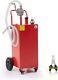 40 Gallon Fuel Caddy Portable Gas Storage Tank With Manual Transfer Pump Red