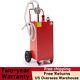 40 Gallon Portable Gas Caddy Fuel Storage Tank Large Hand Siphon Pump With Rolling