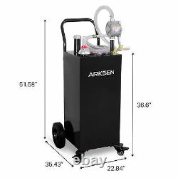 ARKSEN 35 Gallon Gas Fuel Tank Pump Diesel Caddy Transfer Portable Dispenser Blk