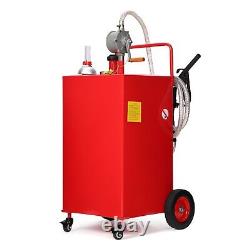 Fuel Caddy 30 Gal Portable Gas Caddy on 4 Wheels withManual Transfer Siphon Pump