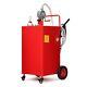 Fuel Caddy 30 Gal Portable Gas Caddy On 4 Wheels Withmanual Transfer Siphon Pump