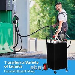 Fuel Caddy 30 Gal Portable Gas Caddy on 4 Wheels withManual Transfer Siphon Pump