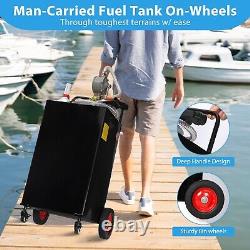 Fuel Caddy 30 Gal Portable Gas Caddy on 4 Wheels withManual Transfer Siphon Pump