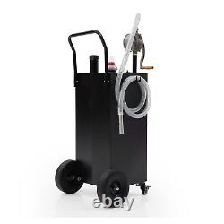 Fuel Caddy 40 Gallon Portable Fuel Tank With Wheels Manual Fueling Nozzle 360°