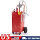 Fuel Caddy Fuel Storage Gas Can Diesel Tank 30 Gallon 4 Wheels With Pump Red