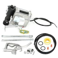 Fuel Gasoline Transfer Pump Manual Nozzle Kit with 14'' Hose 15GPM 12V Gas Diesel