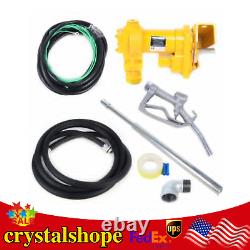 Fuel Transfer Pump 12 Volt 20 GPM Diesel Gas Gasoline Kerosene with Nozzle 375W