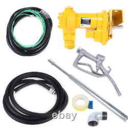 Fuel Transfer Pump 12 Volt 20 GPM Diesel Gas Gasoline Kerosene with Nozzle 375W