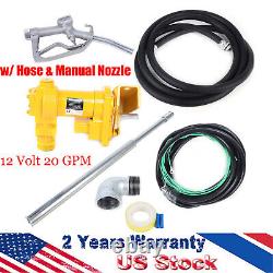 Fuel Transfer Pump 20 GPM Gas Gasoline Kerosene Car Truck Motor 12V DC NEW