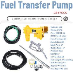 Fuelworks 12V 20GPM Gasoline Fuel Transfer Pump Gas Kerosene withNozzle Kit