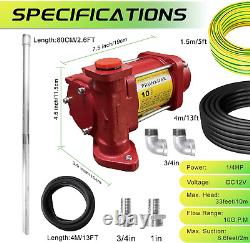 GPM High Flow DC Diesel Transfer Pump, Gas Heavy Duty Transfer Pump with Filter