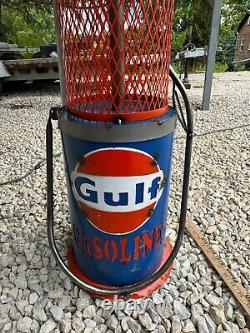 GULF Gasoline Gas Pump Metal Art less than 40 Tall from Mexico Man Cave Decor