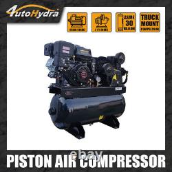 Gas-Powered 180PSI Air Compressor 13HP ASME 30Gallon Truck Bed Piston Pump