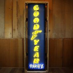 Goodyear 6' Neon sign steel Case wall lamp light 72 Gasoline gas oil pump globe