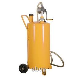 Heavy-Duty 20 Gallon Gas Fuel Diesel Caddy Transfer Tank with Rotary Pump Yellow
