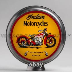 Indian M. C. Motorcycle 13.5 Gas Pump Globe with Steel Body (G265)