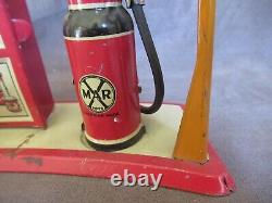 Marx Gas Station Island Pump Air Oil Grease Antifreeze Battery Operated cl